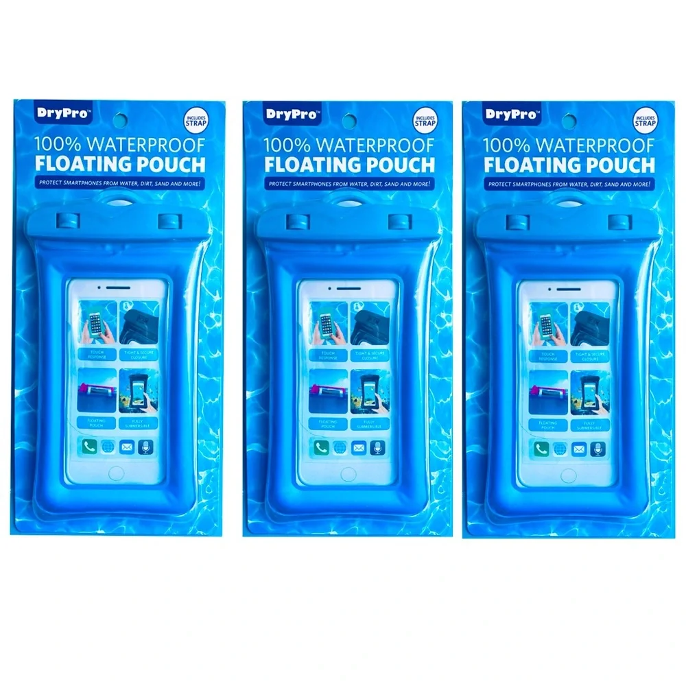 3pcs Waterproof Floating Cellphone Pouch - Smartphone Protective Cover